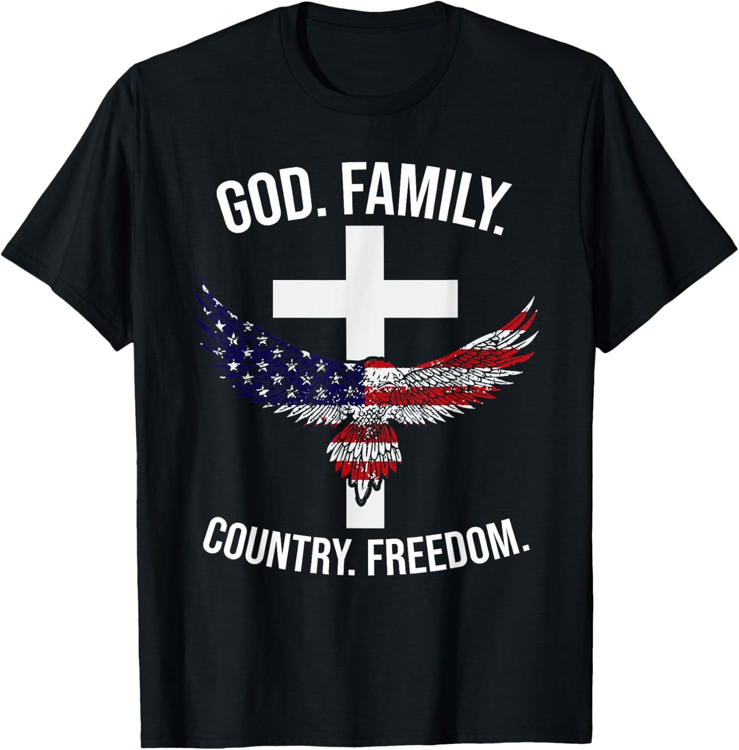 God Family Country Freedom Patriotic Country Music Lover Men T-Shirt - T-Shirt | Black