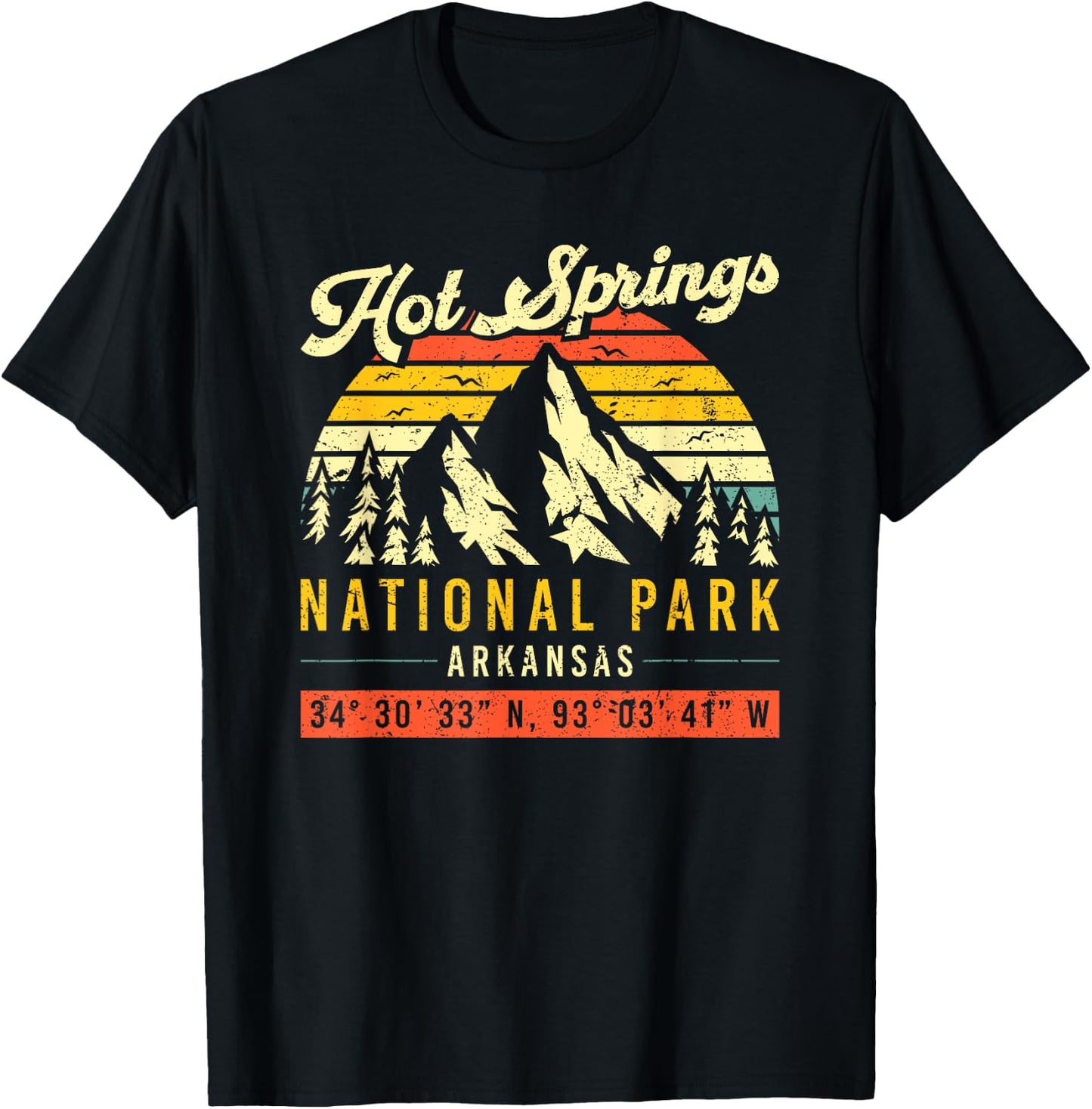 Hot Springs Vintage Retro Arkansas National Park T-Shirt - T-Shirt | Black