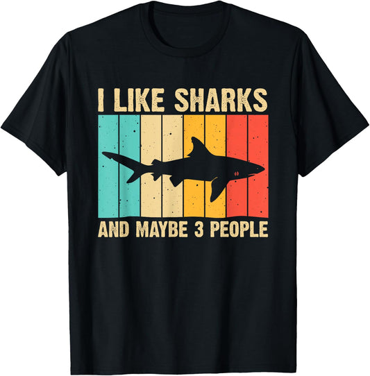 Funny Shark Design For Kids Men Women Animal Shark Stuff T-Shirt - T-Shirt | Black