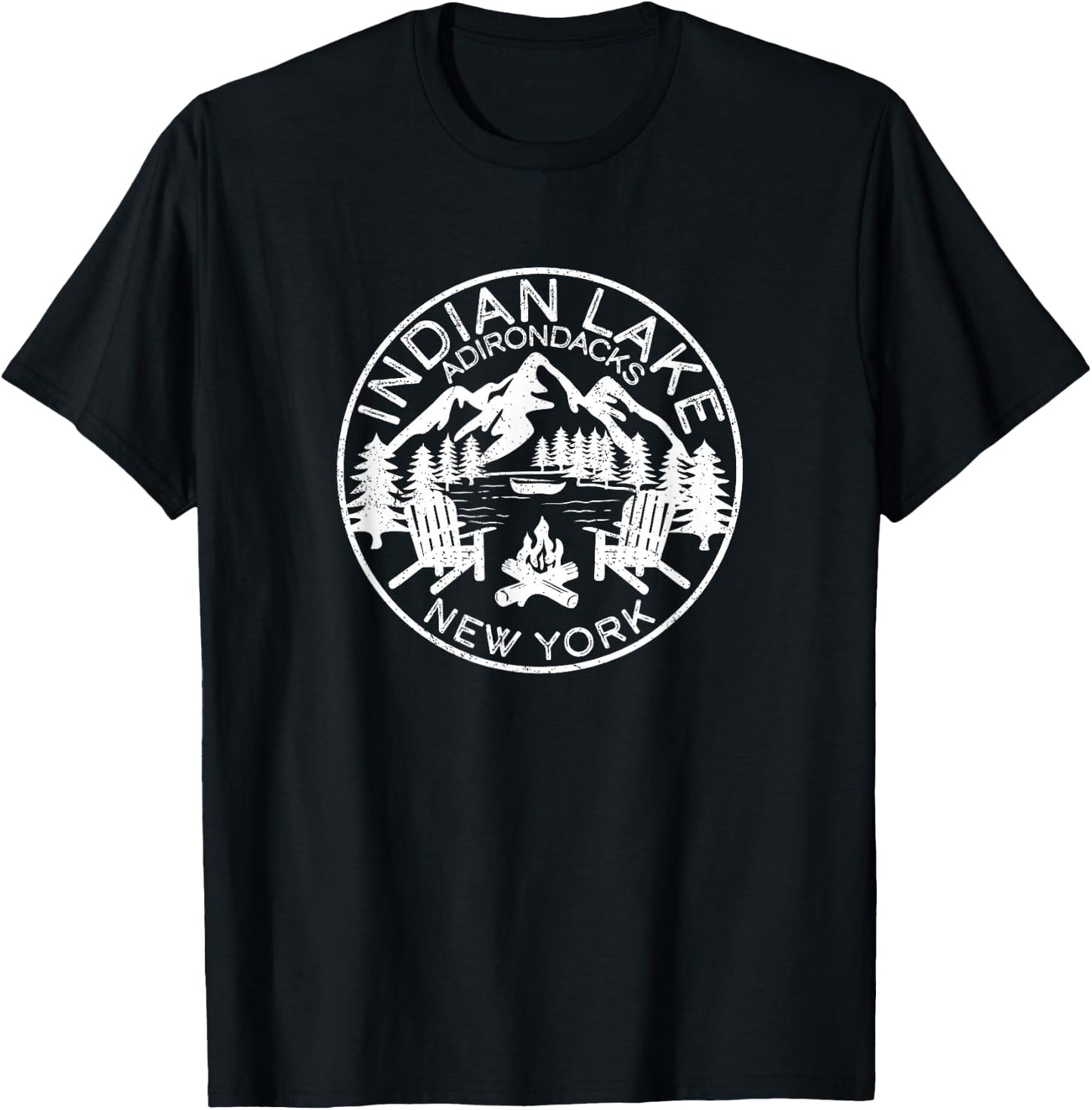 Indian Lake Adirondacks New York T-Shirt - T-Shirt | Black