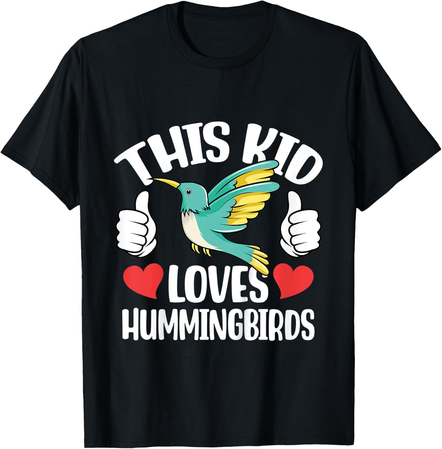 Kids This Kid Loves Hummingbird Lover Toddlers Boys Girls Graphic T-Shirt - T-Shirt | Black