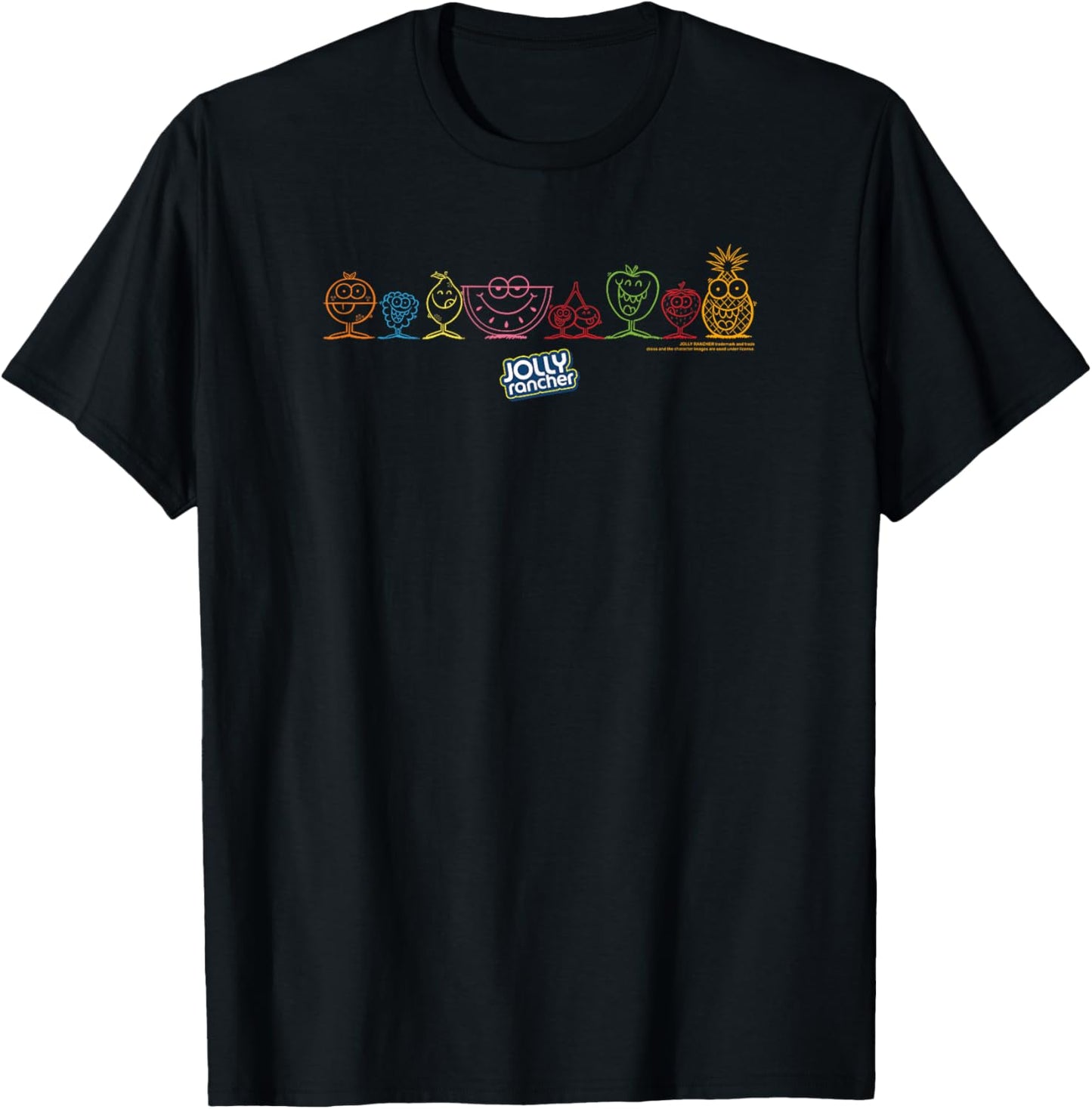 Jolly Rancher Happy Fruits Gang Iconic Logo T-Shirt - T-Shirt | Black