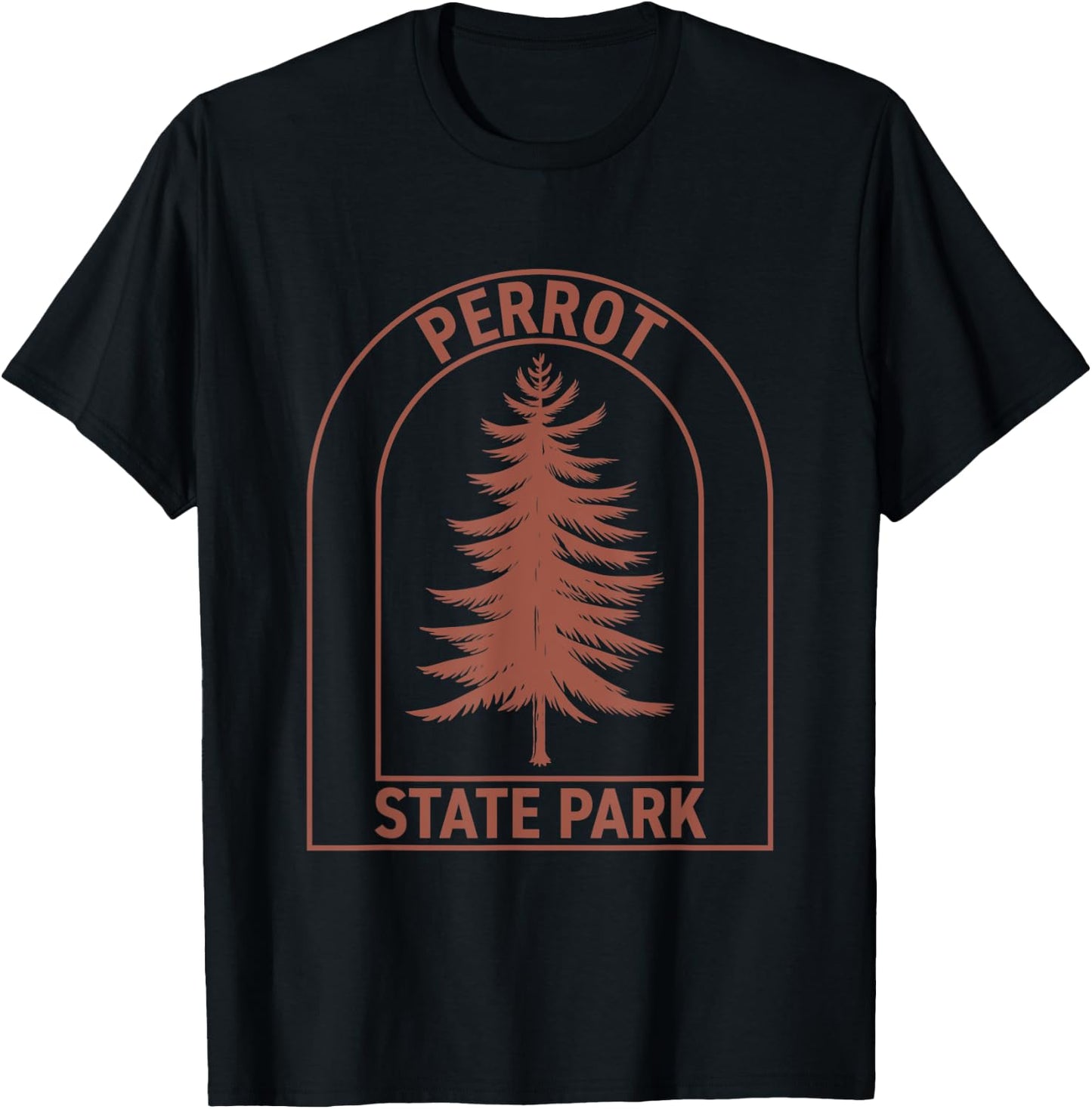 Perrot State Park Wisconsin Vintage Tree T-Shirt - T-Shirt | Black
