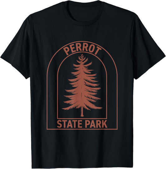 Perrot State Park Wisconsin Vintage Tree T-Shirt - T-Shirt | Black