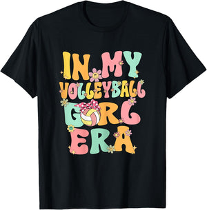 In My Volleyball Girl Era Retro Groovy Volleyball Girl Funny T-Shirt - T-Shirt | Black