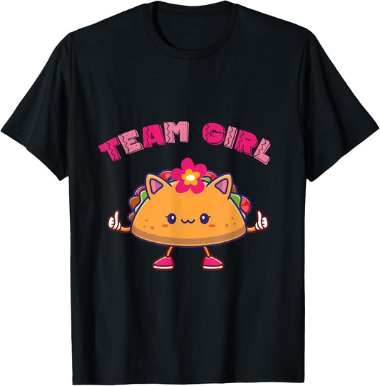 Cute Tacos Mexican Gender Reveal Team girl kid girl Toddler T-Shirt - T-Shirt | Black