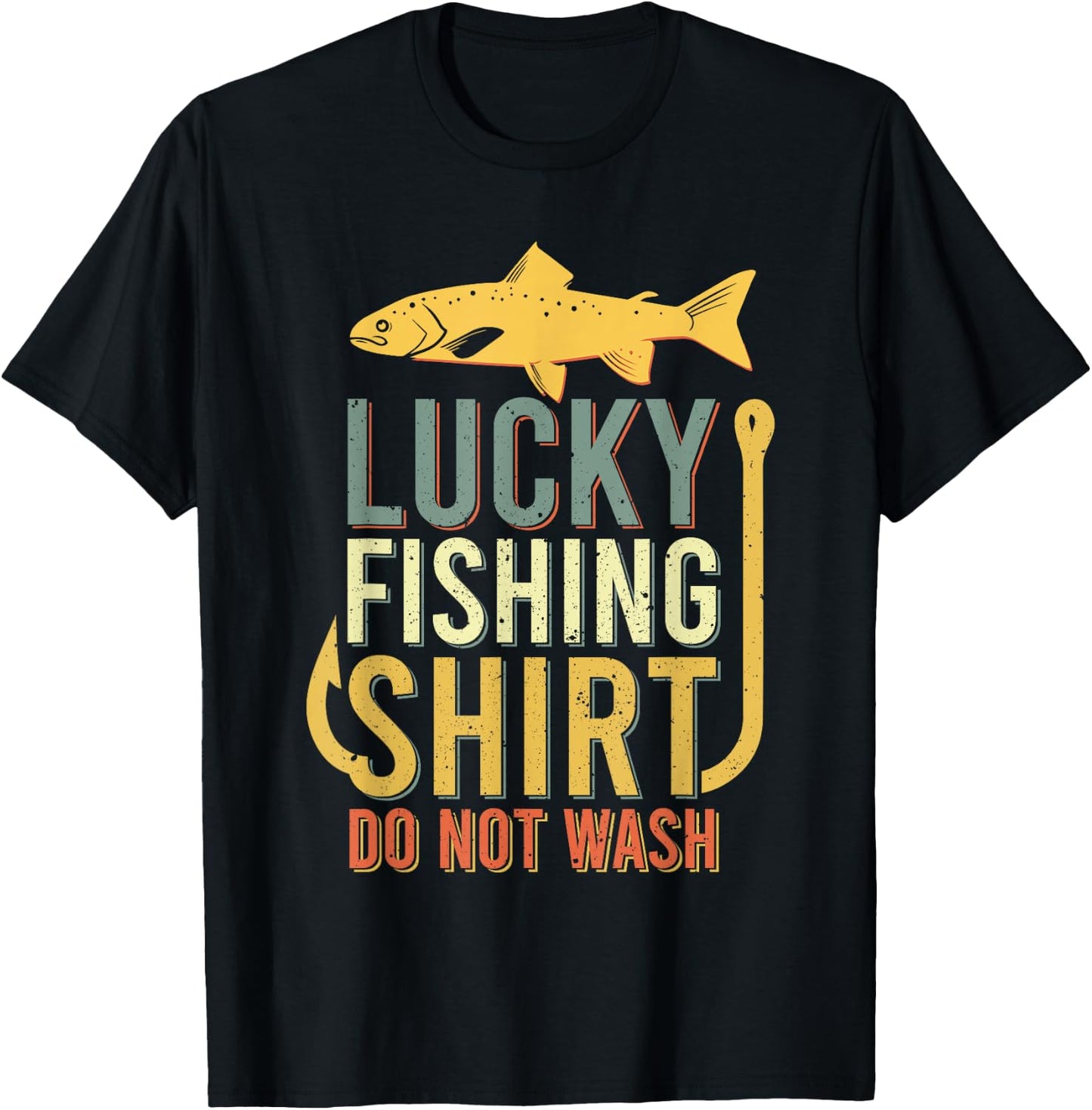 Lucky Fishing-Shirt Youth Kids Boys Trout Funny T-Shirt - T-Shirt | Black