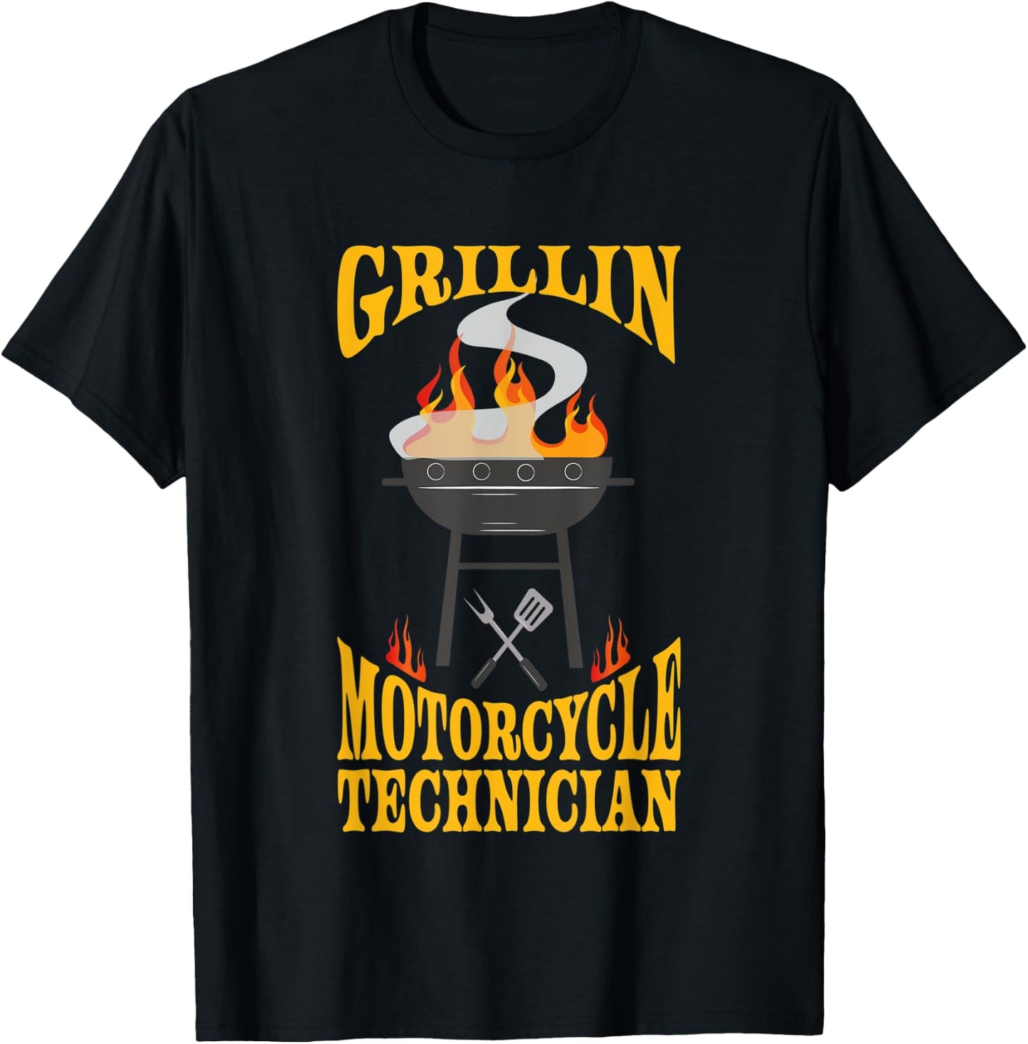 Motorcycle Technician BBQ Grill Smoker & Barbecue Chef T-Shirt - T-Shirt | Black