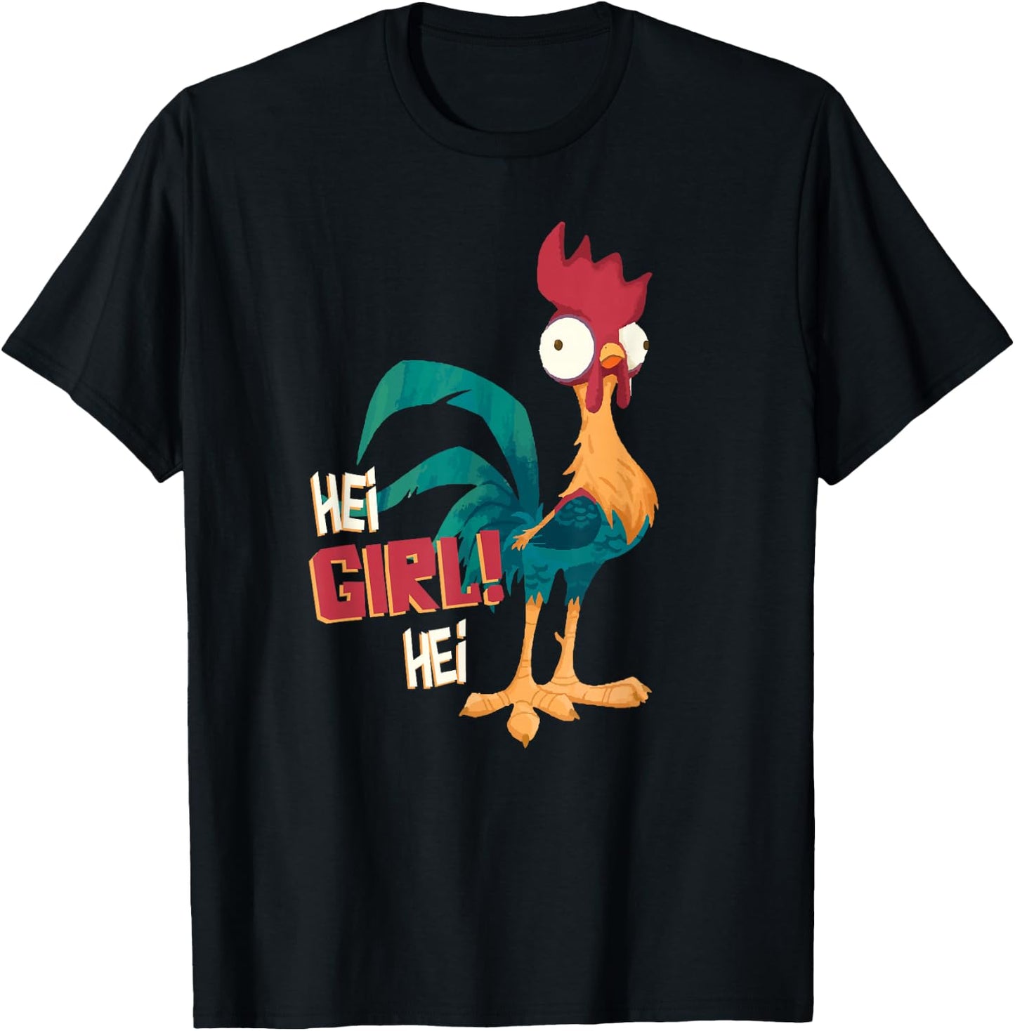 Disney Moana Hei Hei Chicken Hei Girl Hei T-Shirt - T-Shirt | Black