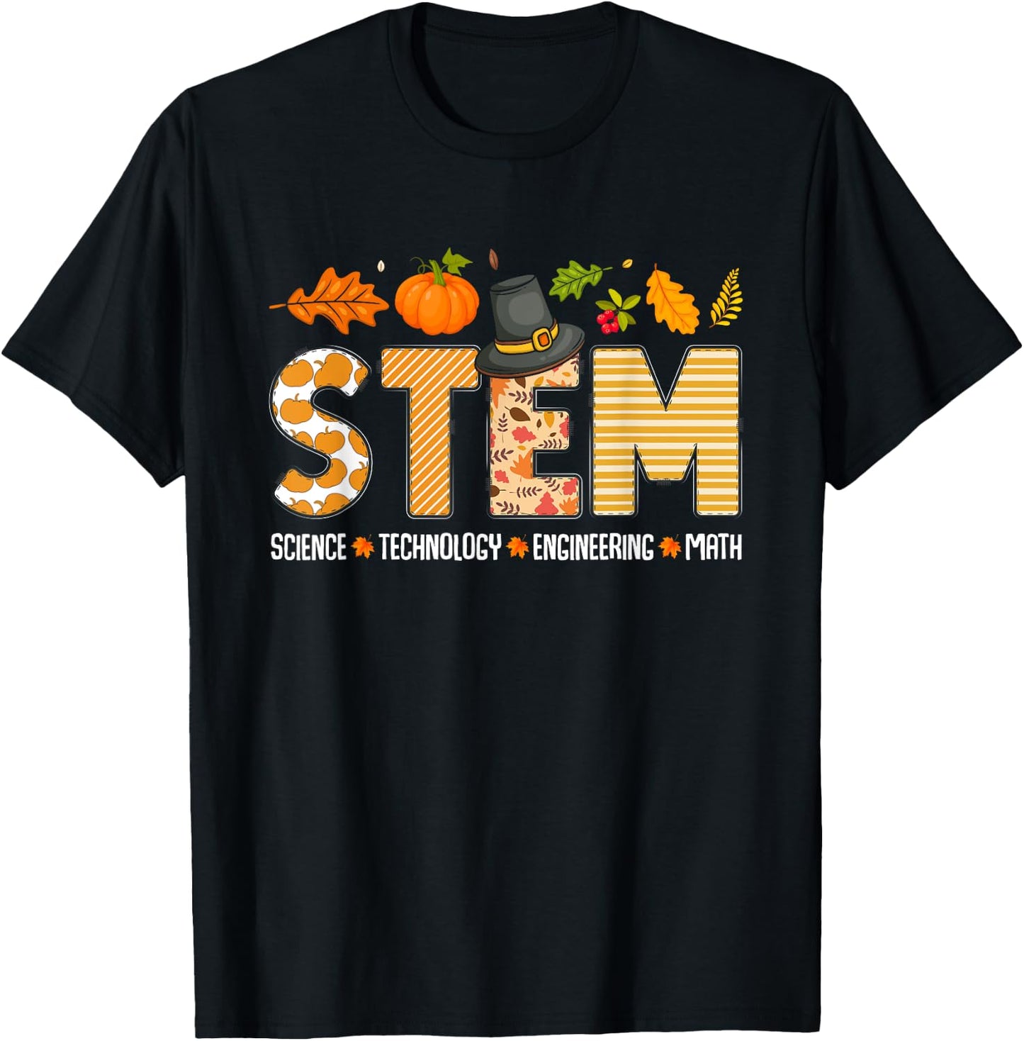 STEM Teacher Thanksgiving Grateful Educator Science Class T-Shirt - T-Shirt | Black