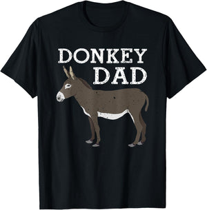 Funny Donkey Art For Dad Men Donkey Lover Mule Farm Animal T-Shirt - T-Shirt | Black