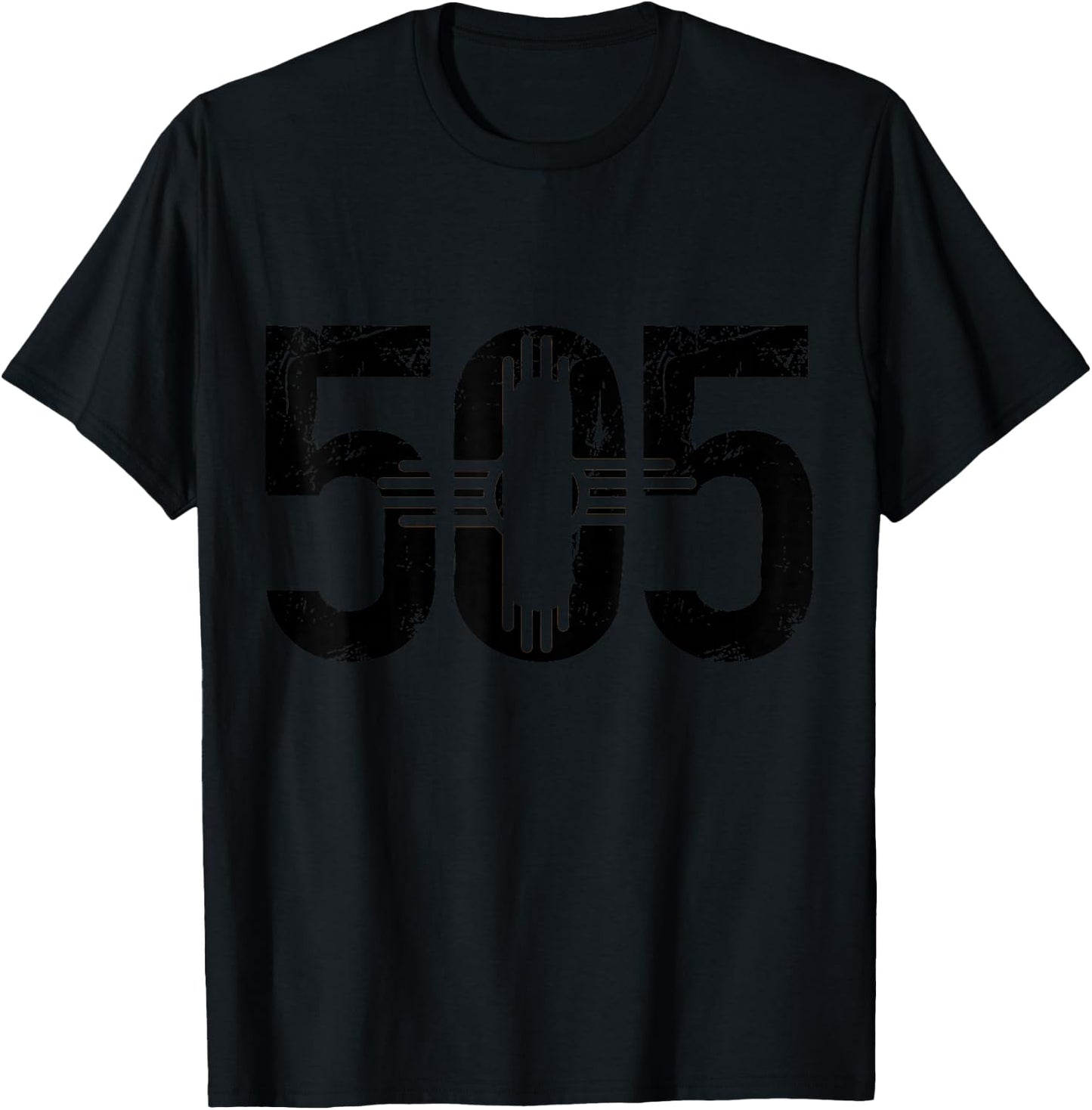 Albuquerque New Mexico 505 Area Code Flag Pride Vintage T-Shirt - T-Shirt | Black