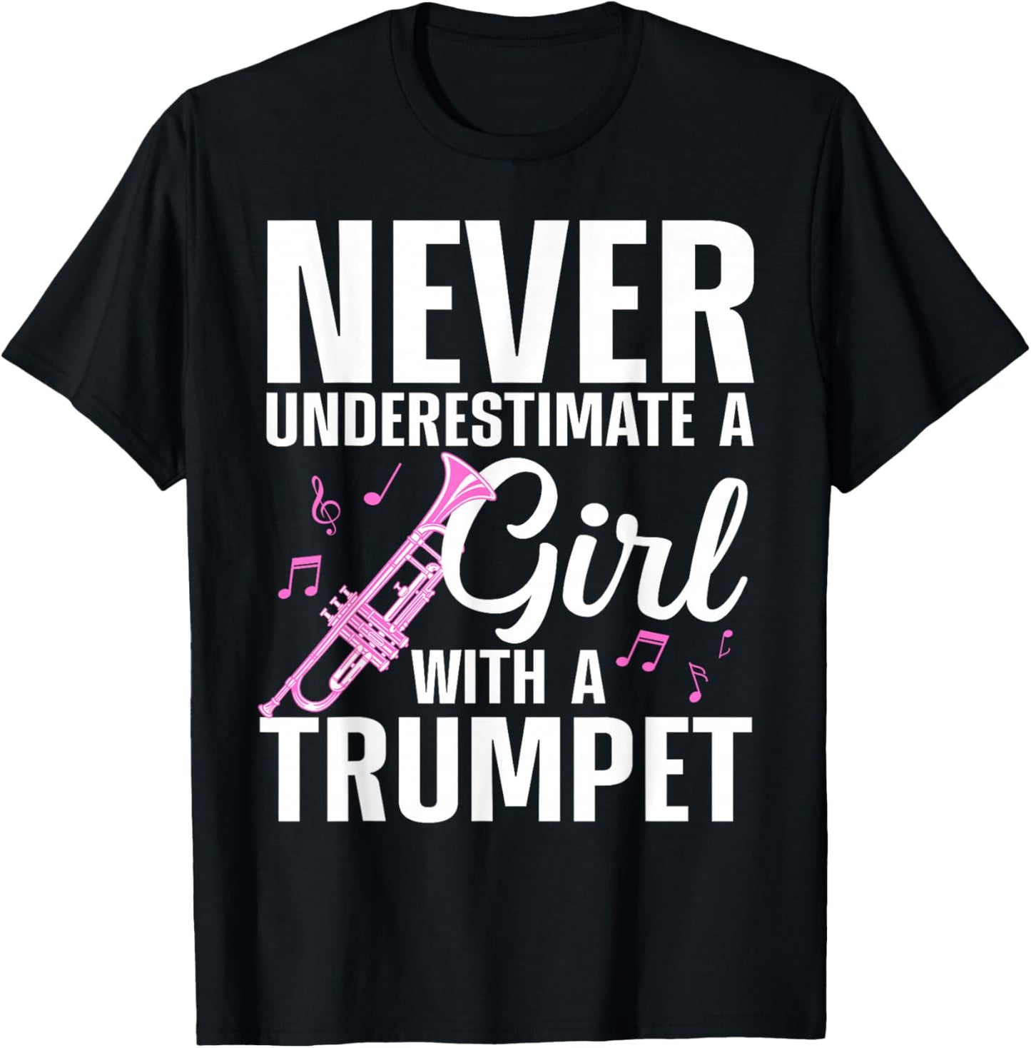 Cool Trumpet Girls Marching Band Trumpet Player T-Shirt - T-Shirt | Black