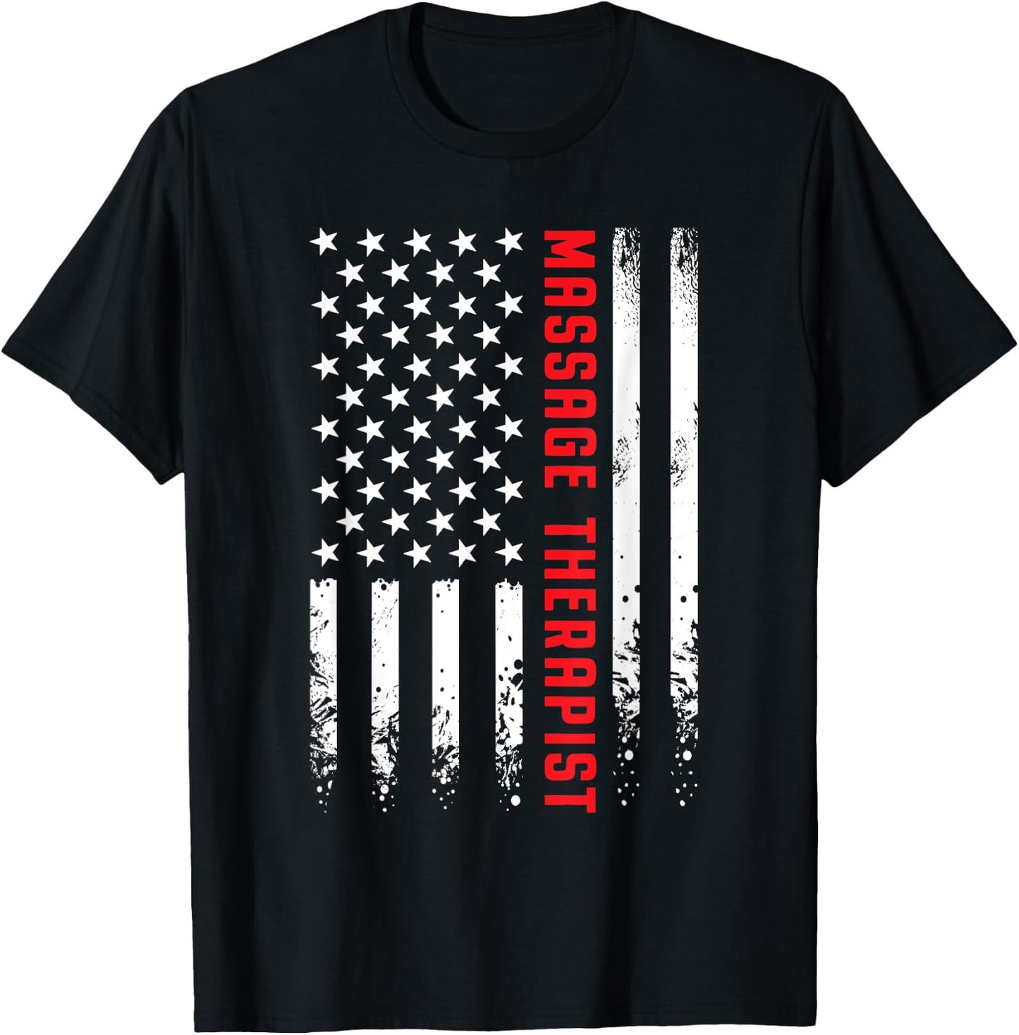 USA American Flag Licensed Massage Therapist 4th of July Women Men T-Shirt - T-Shirt | Black