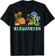 Retro Biergarten Sunflowers Cornflowers Octoberfest T-Shirt - T-Shirt | Black