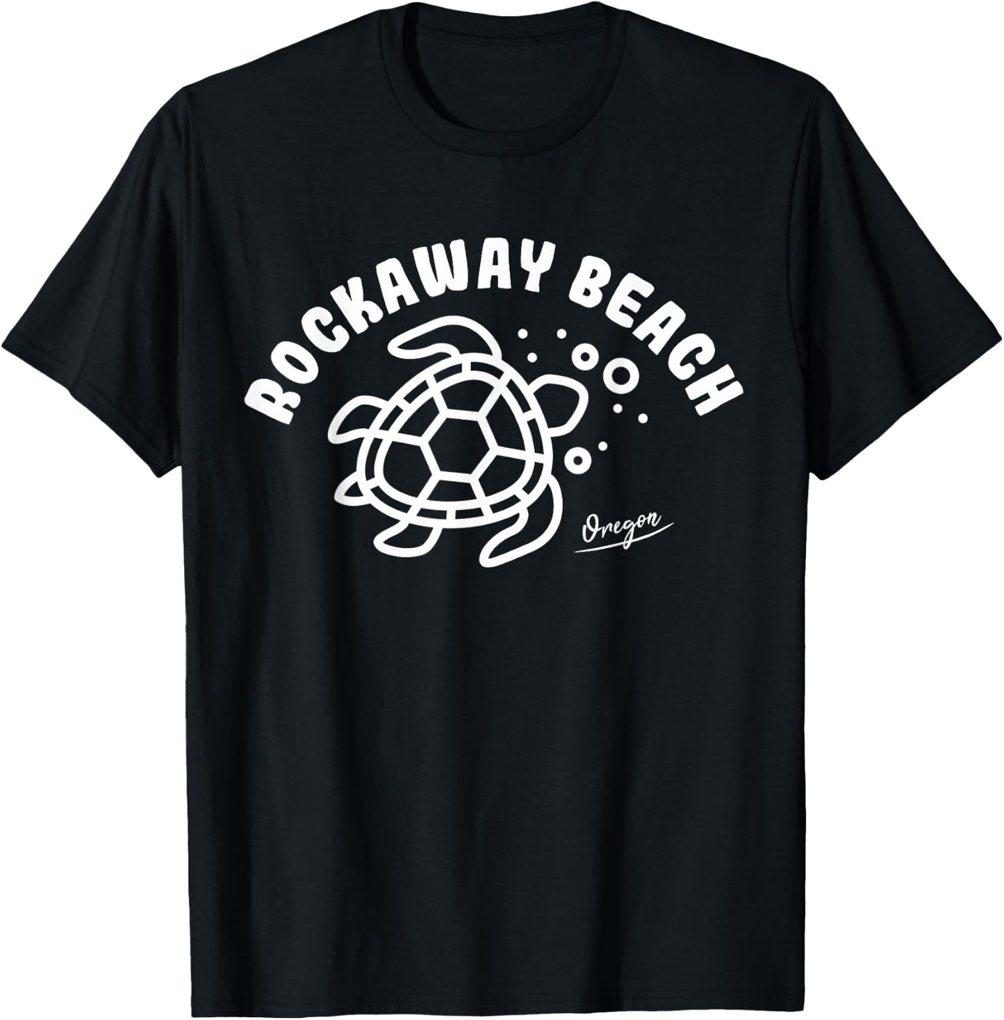 Rockaway Beach Oregon Sea Turtle Souvenir T-Shirt - T-Shirt | Black