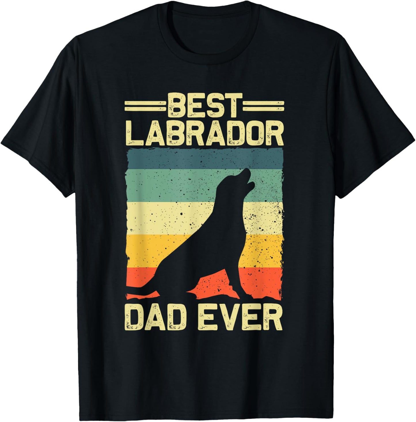 Best Labrador Design For Dad Men Labrador Retriever Lovers T-Shirt - T-Shirt | Black