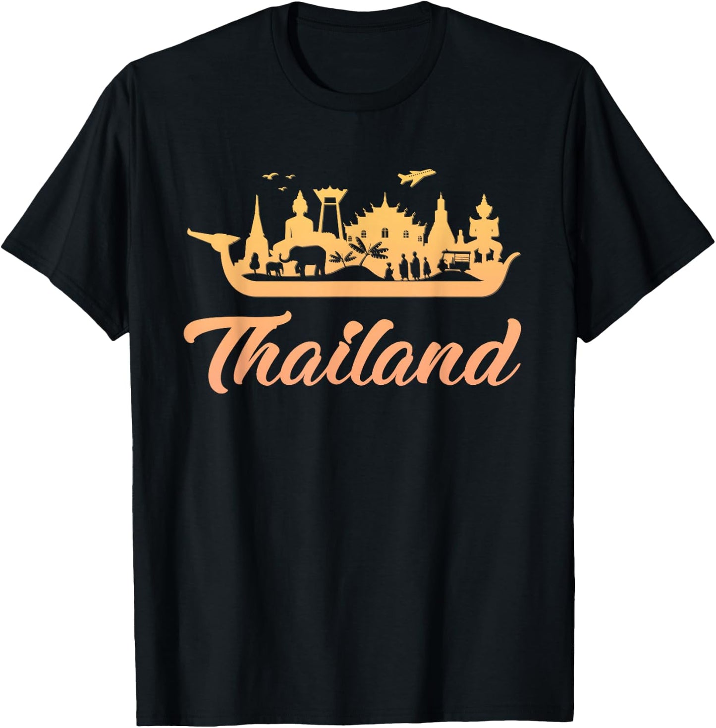 Thailand | Travel Vacation | Elephant Thailand T-Shirt - T-Shirt | Black