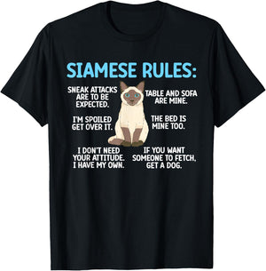 Siamese Rules Siamese Cat Owner Siamese Lover T-Shirt - T-Shirt | Black