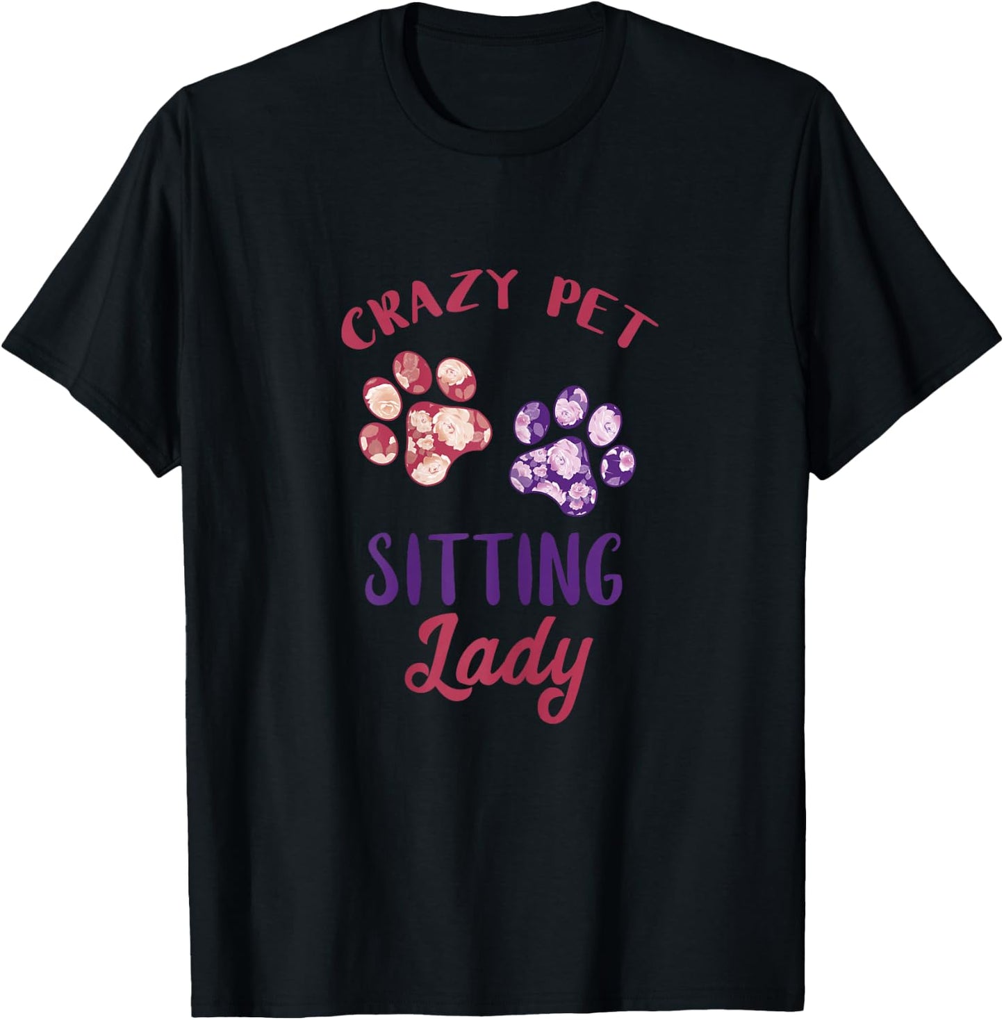Pet Sitting Lady Dog Paw Dog Sitter Pet Watcher Pet Sitter T-Shirt - T-Shirt | Black