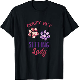 Pet Sitting Lady Dog Paw Dog Sitter Pet Watcher Pet Sitter T-Shirt - T-Shirt | Black