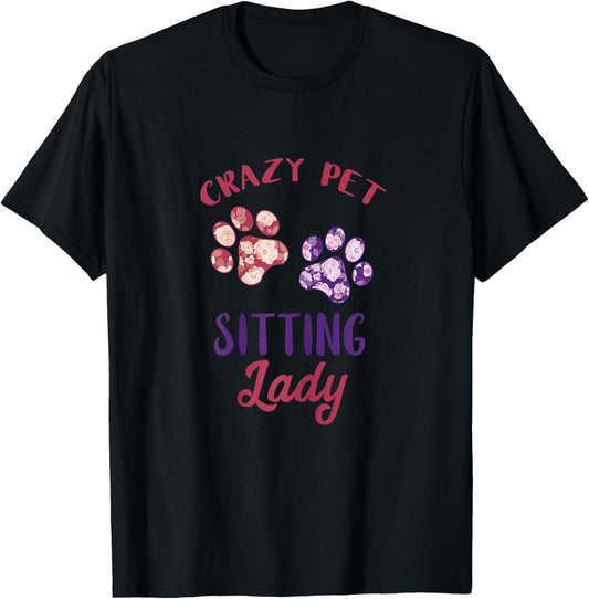 Pet Sitting Lady Dog Paw Dog Sitter Pet Watcher Pet Sitter T-Shirt - T-Shirt | Black