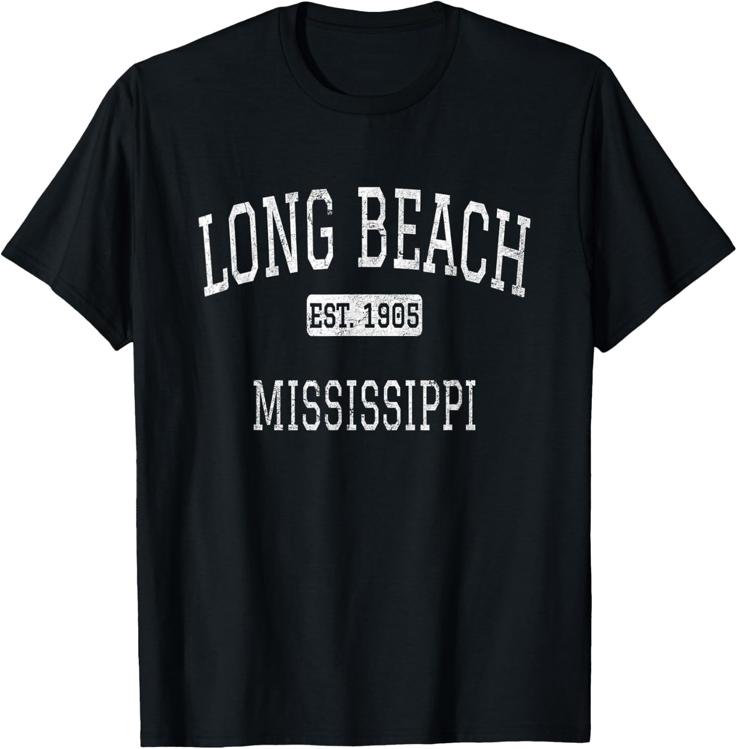 Long Beach Mississippi MS Vintage T-Shirt - T-Shirt | Black