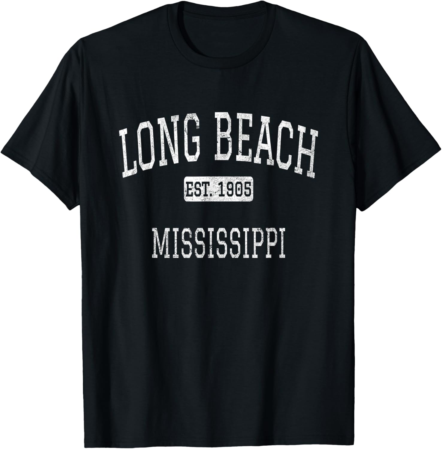Long Beach Mississippi MS Vintage T-Shirt - T-Shirt | Black