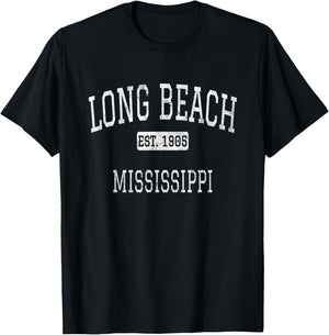 Long Beach Mississippi MS Vintage T-Shirt - T-Shirt | Black