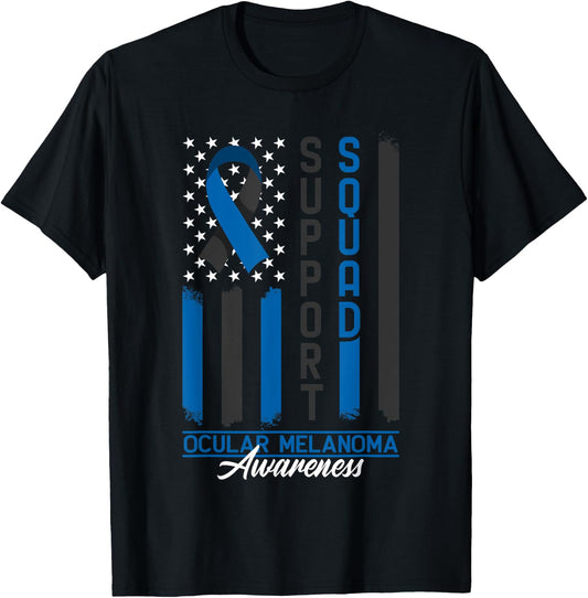 Support Awareness Squad I Eye Cancer & Ocular Melanoma T-Shirt - T-Shirt | Black
