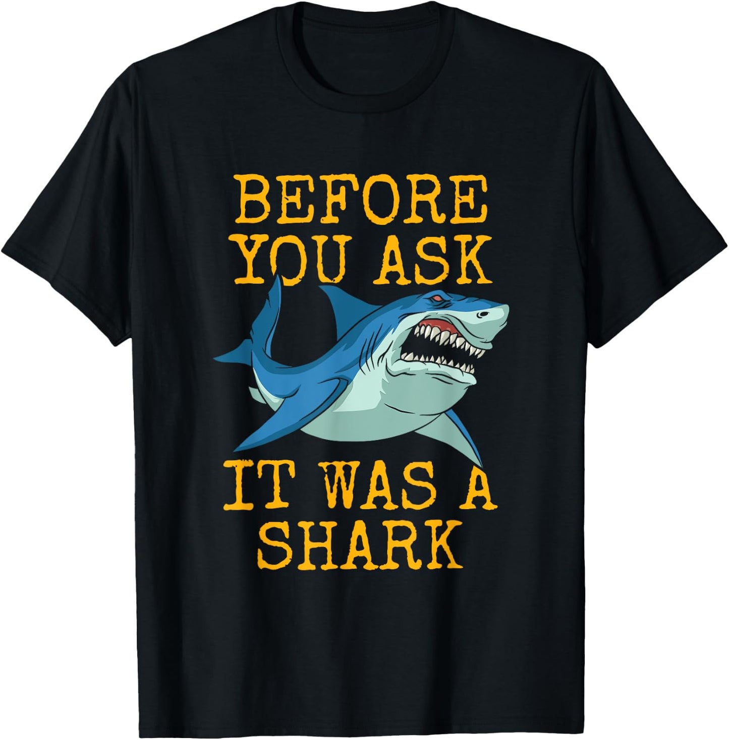 It Was A Shark Funny Amputee One Legged Arm Leg Amputee T-Shirt - T-Shirt | Black