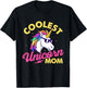 Coolest Unicorn Mom - Mystical Creature Rainbow Unicorn T-Shirt - T-Shirt | Black