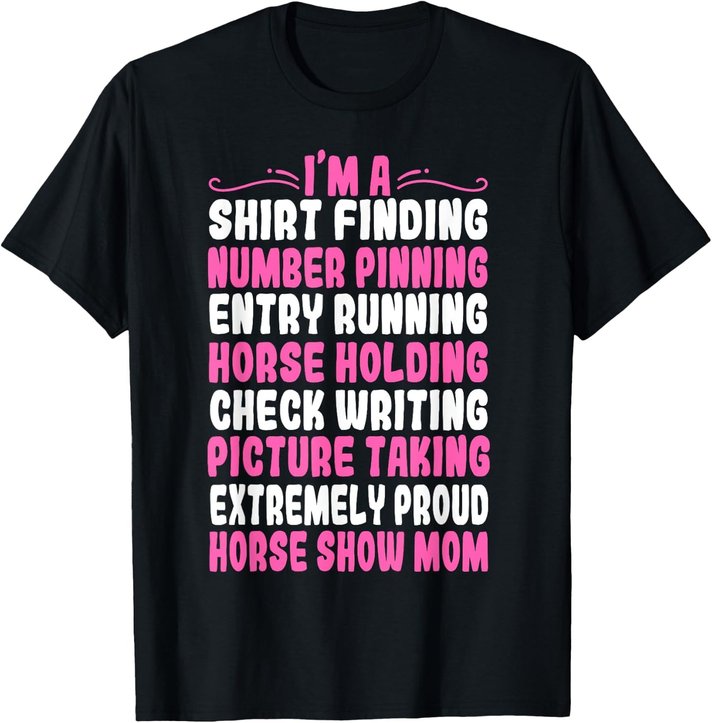 Horse Show Mom Equestrian Showjumping Mother's Day T-Shirt - T-Shirt | Black