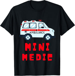 Mini Medic Paramedic Toddler First Responders EMT Kids T-Shirt - T-Shirt | Black