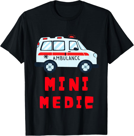 Mini Medic Paramedic Toddler First Responders EMT Kids T-Shirt - T-Shirt | Black