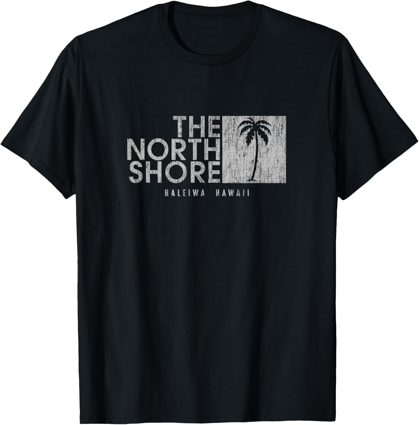 The North Shore Hawaii Palm Tree Vintage Style T-Shirt - T-Shirt | Black