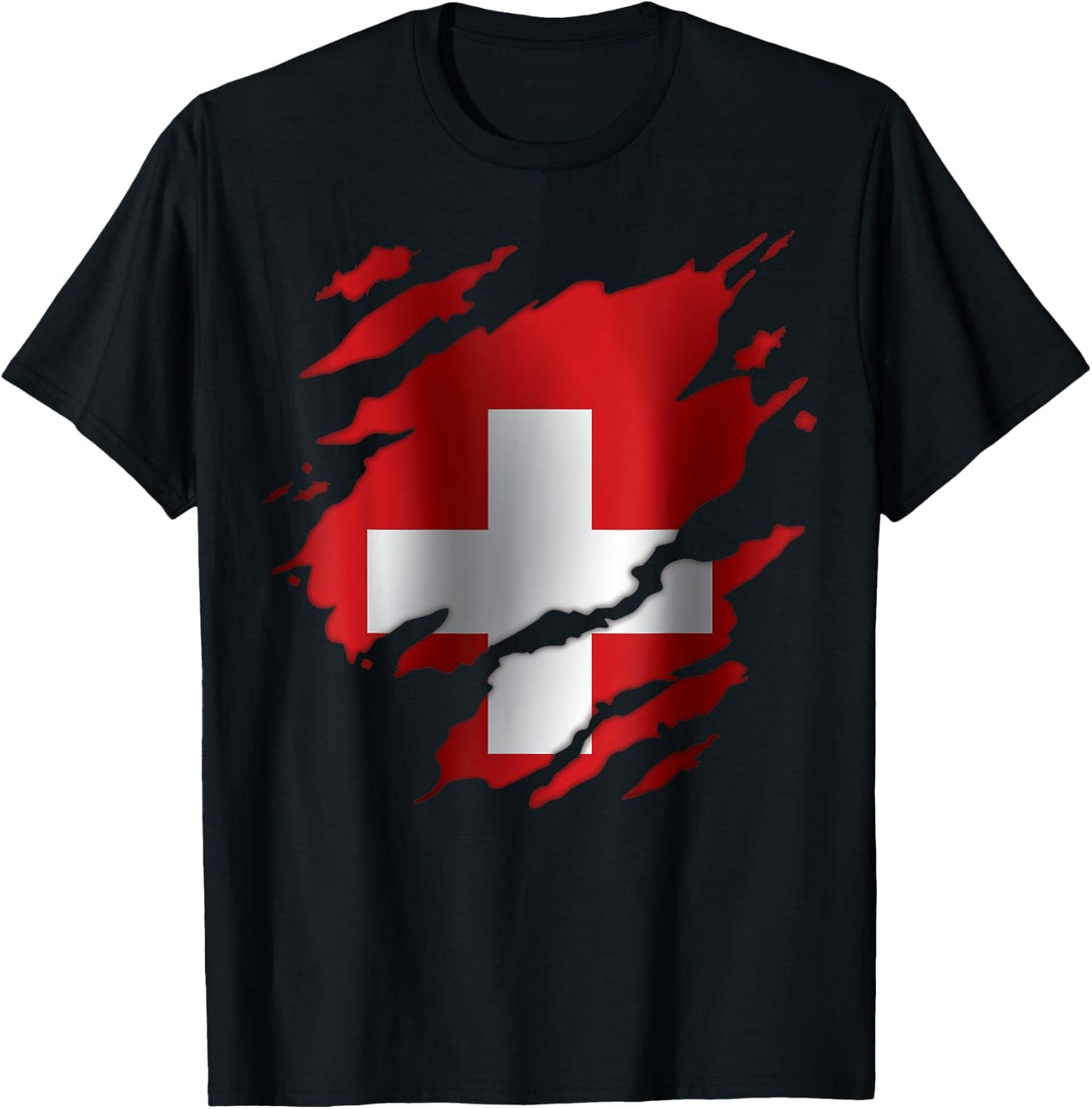 Switzerland Swiss Flag Heritage T-Shirt - T-Shirt | Black