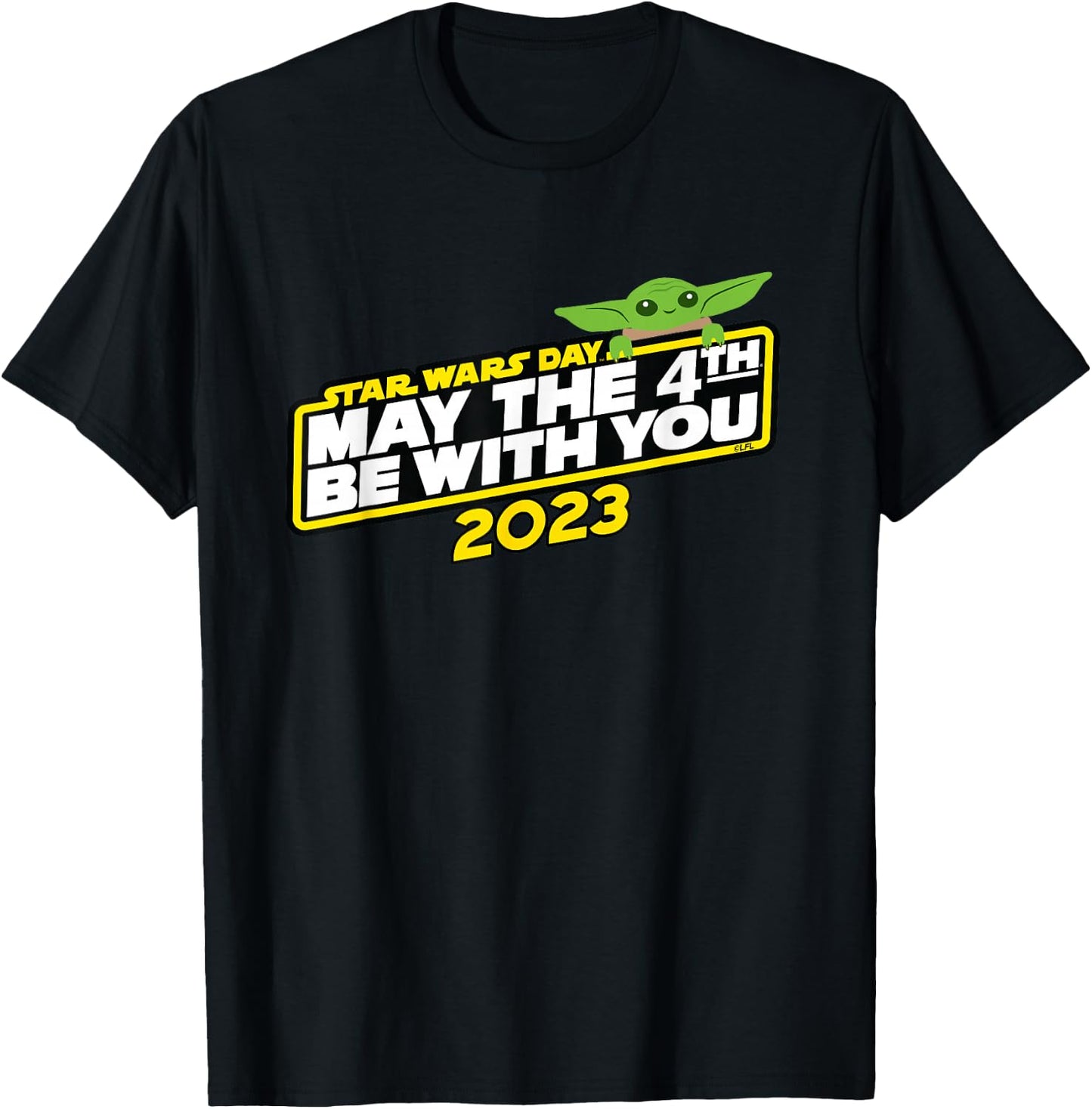Star Wars Day May the 4th Be With You 2023 Logo Grogu T-Shirt - T-Shirt | Black