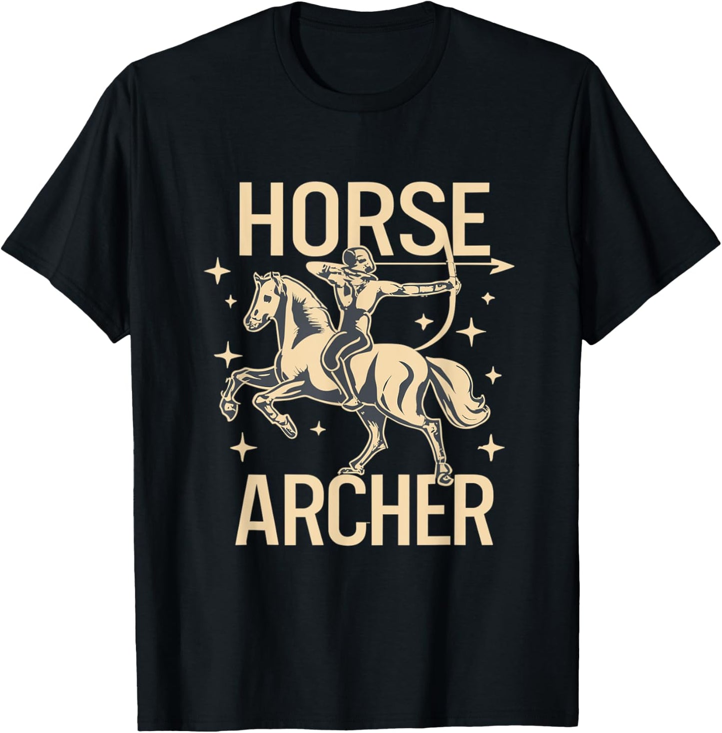 Horse Lover Retro Bow Mounted Archery Horse Archer T-Shirt - T-Shirt | Black