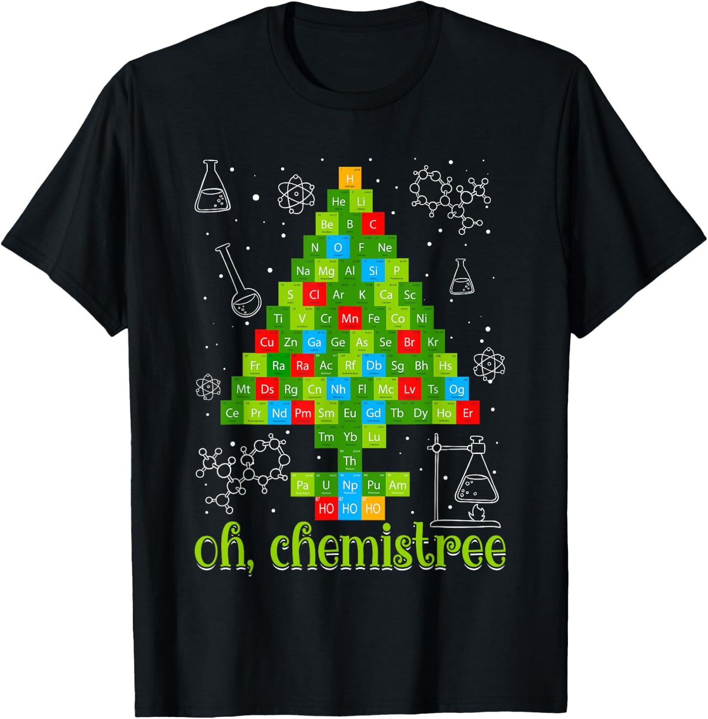 Science Christmas Oh Chemist Tree Chemistree Chemistry T-Shirt - T-Shirt | Black