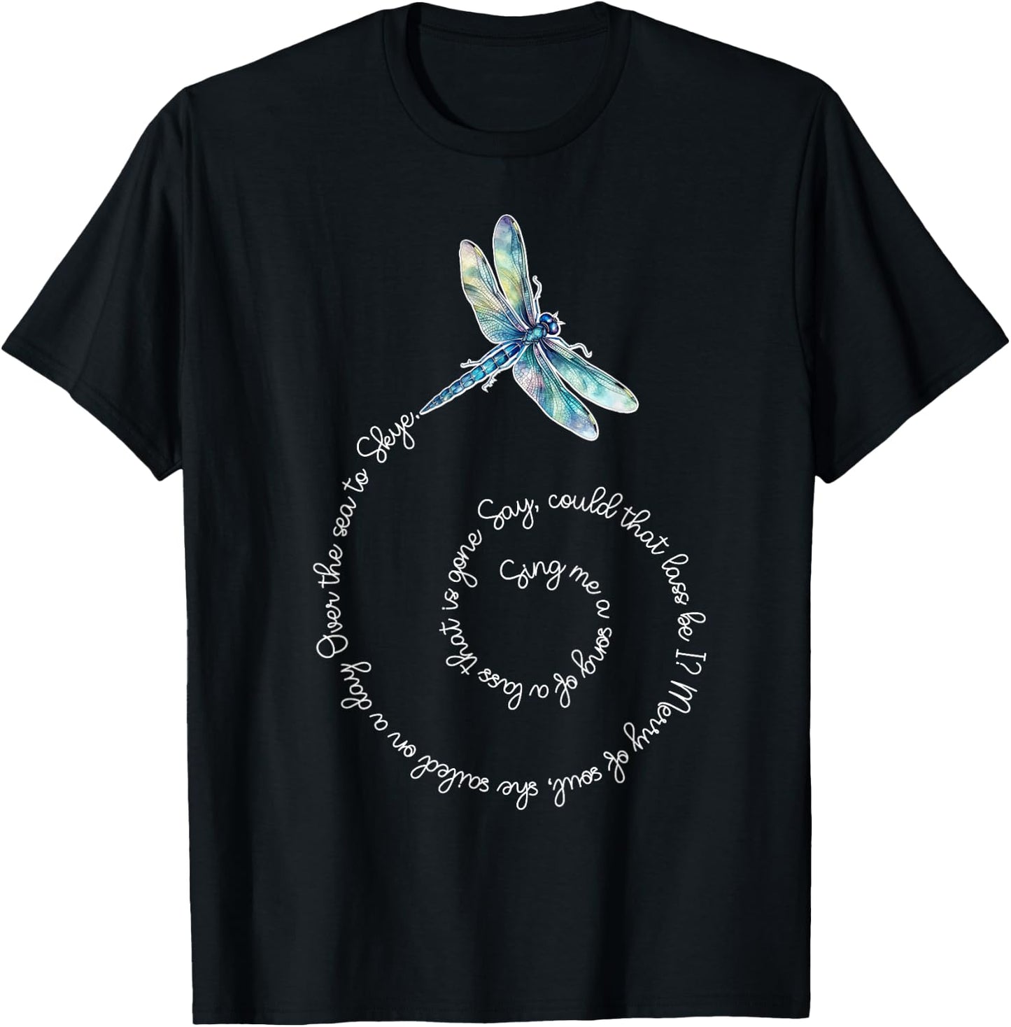 Savvy Designs Stl Skye Boat Song Watercolor Dragonfly T-Shirt - T-Shirt | Black