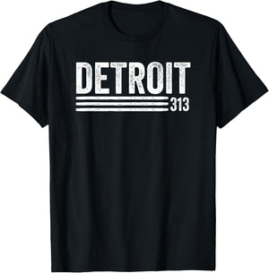 Detroit Vintage Men's Detroit 313 Apparel T-Shirt - T-Shirt | Black