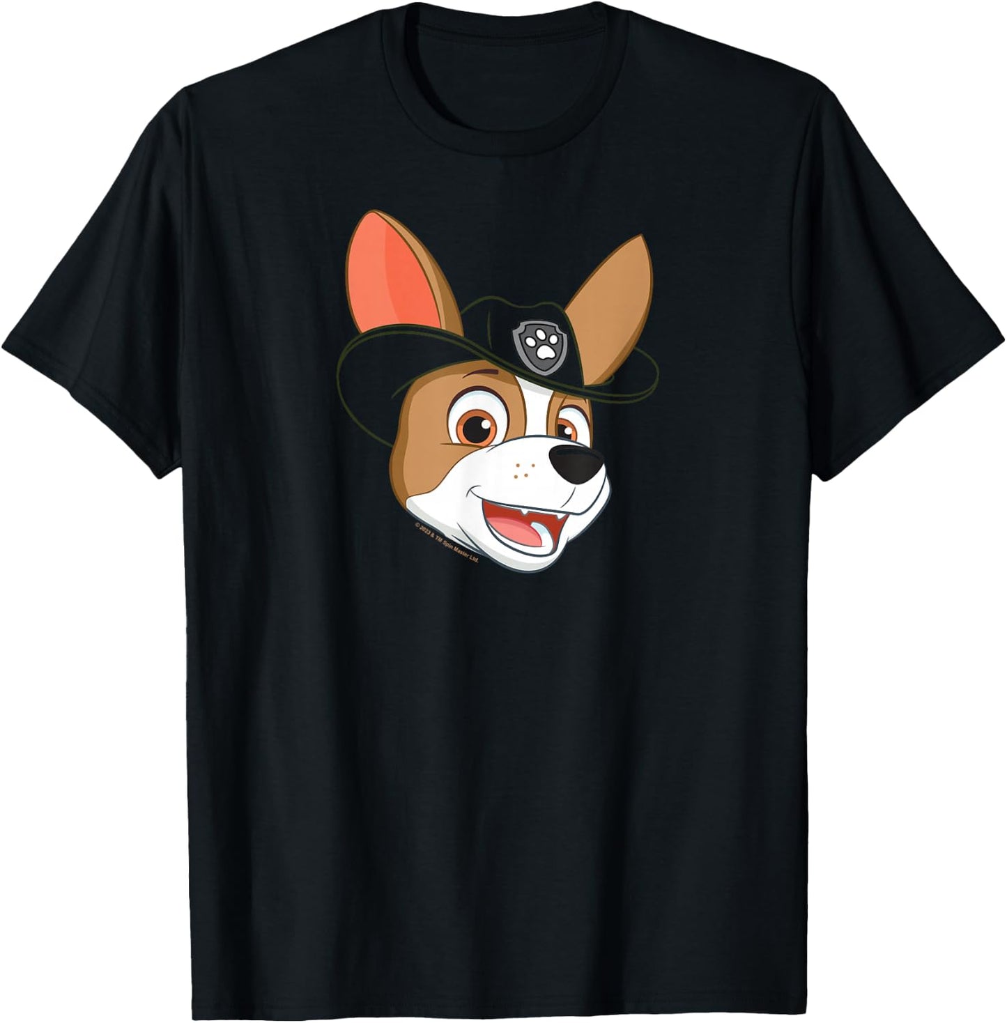 Paw Patrol PAW Patrol Tracker Grin Green Cartoon Boys Small T-Shirt - T-Shirt | Black