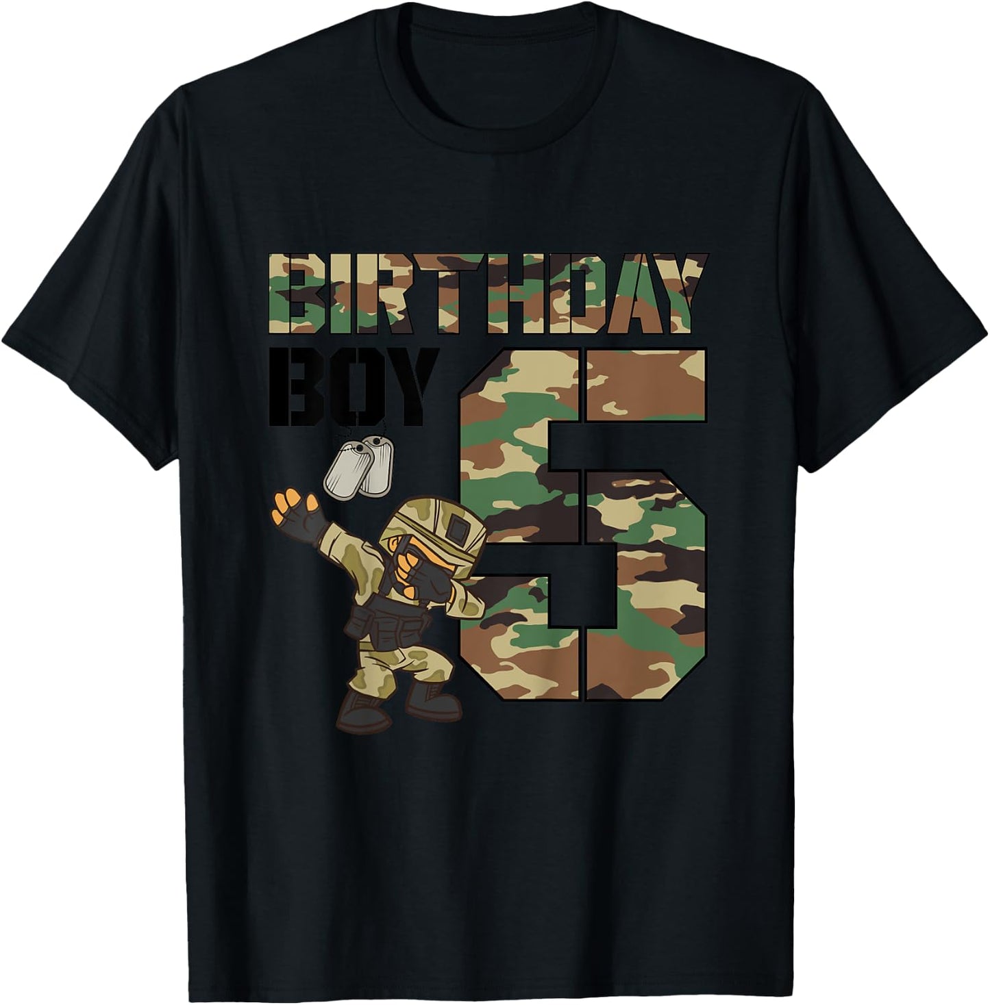 Kids 5 Year Old Boy Military Army 5th Birthday Boy Matching T-Shirt - T-Shirt | Black