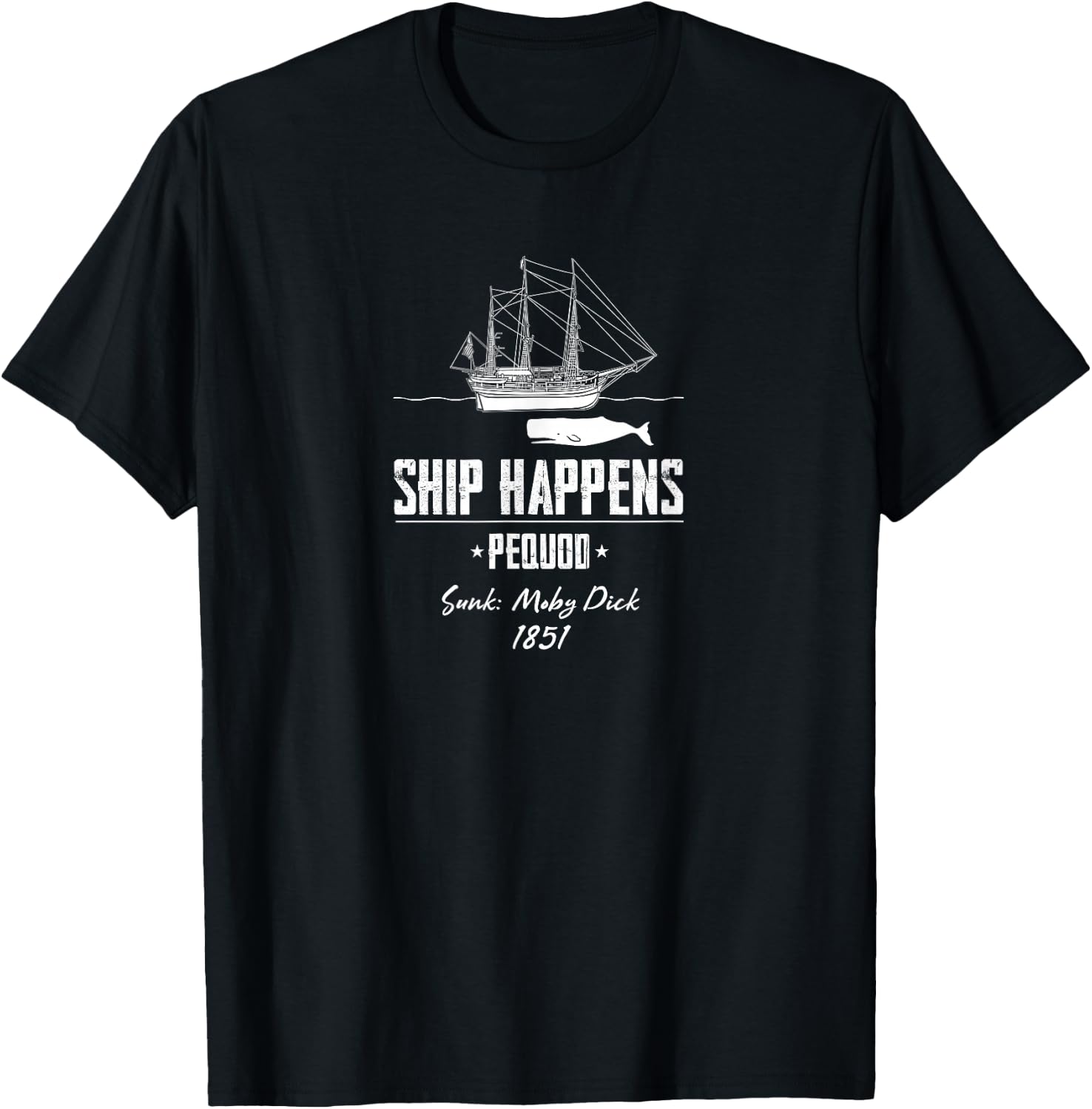 Moby Dick Pequod Sinking T-Shirt - T-Shirt | Black