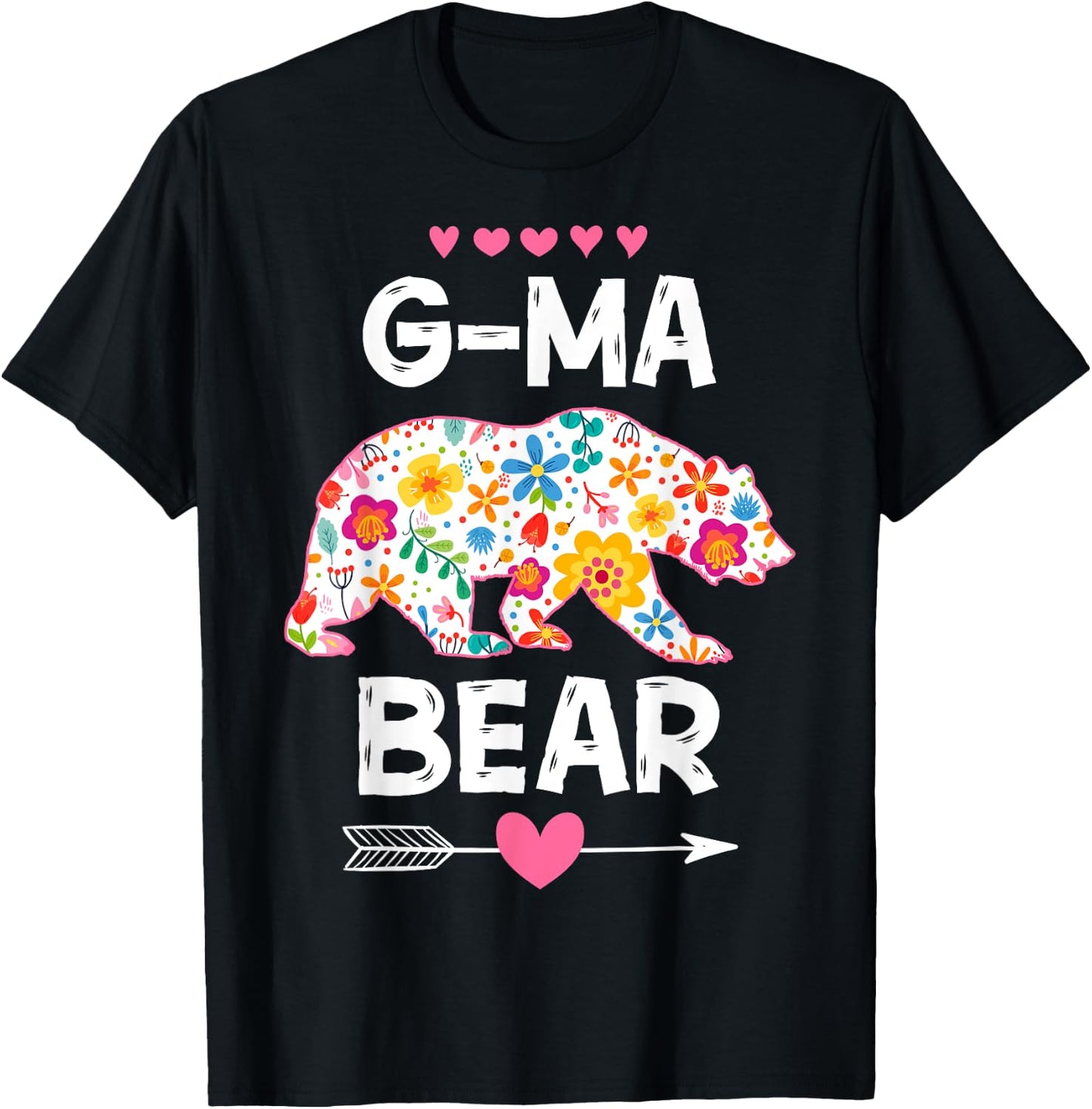 G-Ma Bear Cute Floral Mother's Day Family Matching Party T-Shirt - T-Shirt | Black