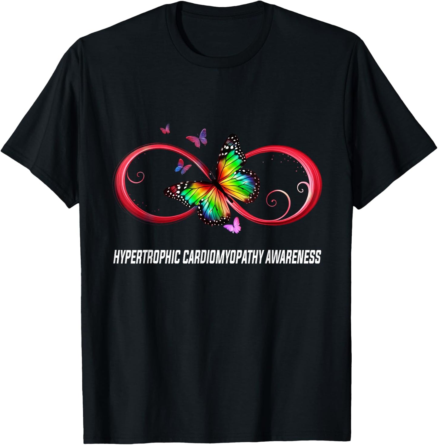 Infinity Butterfly Hypertrophic Cardiomyopathy Awareness T-Shirt - T-Shirt | Black