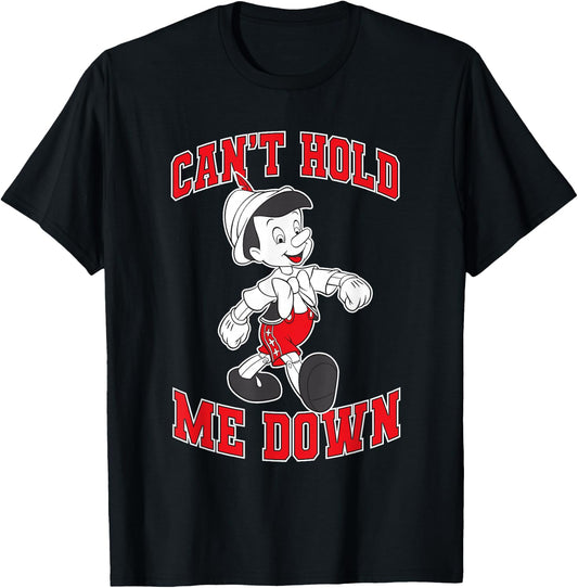 Disney Pinocchio Can't Hold Me Down Vintage Portrait T-Shirt - T-Shirt | Black