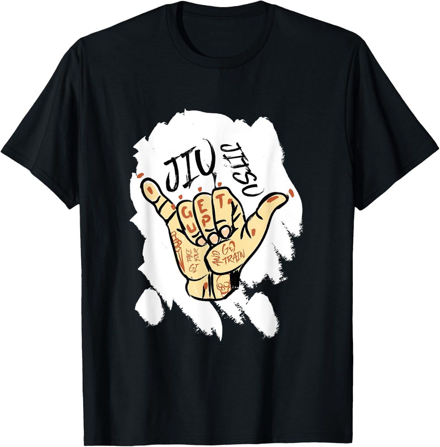 Brazilian Jiu Jitsu and Tattoo - BJJ and Grappling T-Shirt - T-Shirt | Black