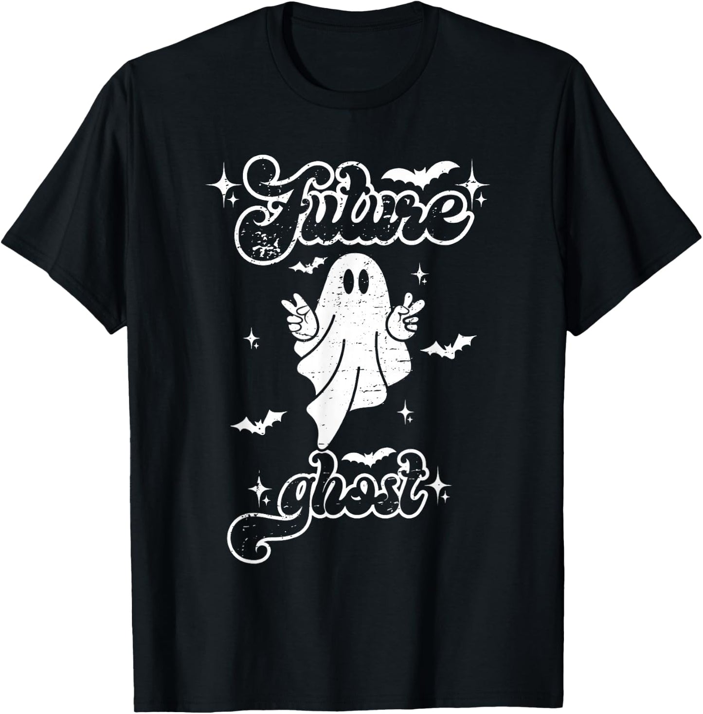 Future Ghost Funny Vintage Halloween Costume Men Women Kids T-Shirt - T-Shirt | Black